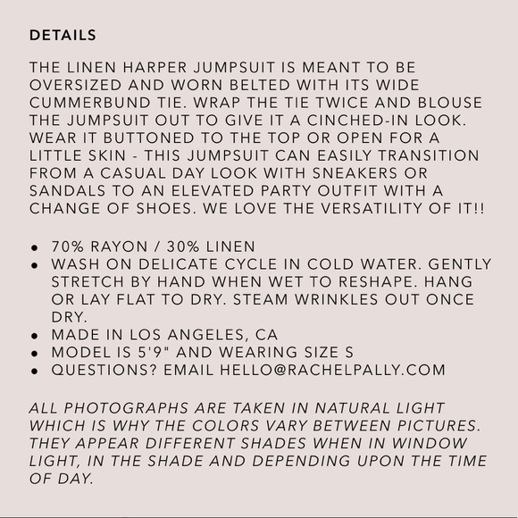 Rachel pally linen Harper jumpsuit - Picture 7 of 7